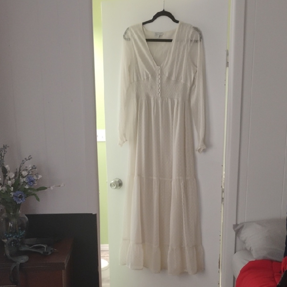 Patrons of Peace Cream Bishop Sleeve Gown